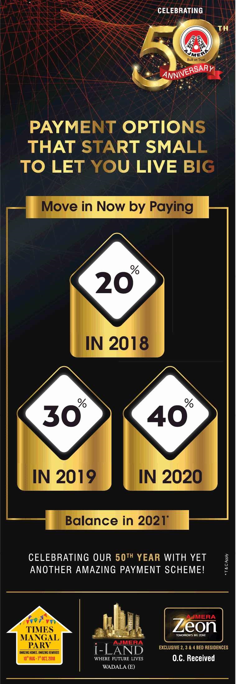 Avail 20:30:40 payment plan at Ajmera Projects in Mumbai Update